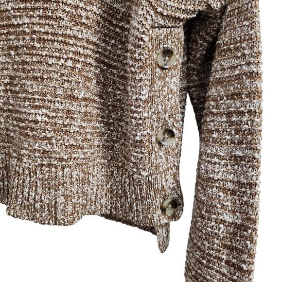 Madewell Sweater Womens Small Brown Boat‎ Neck Side Button Knit Pullover - Picture 4 of 10